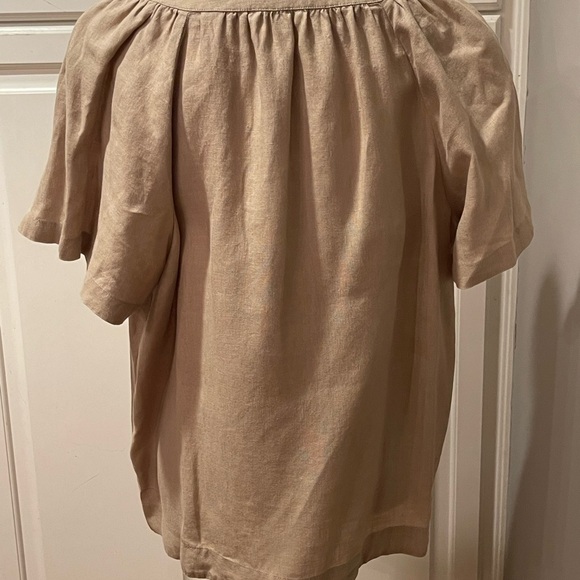 J. Crew Linen v-neck shirt size Large - Picture 2 of 3